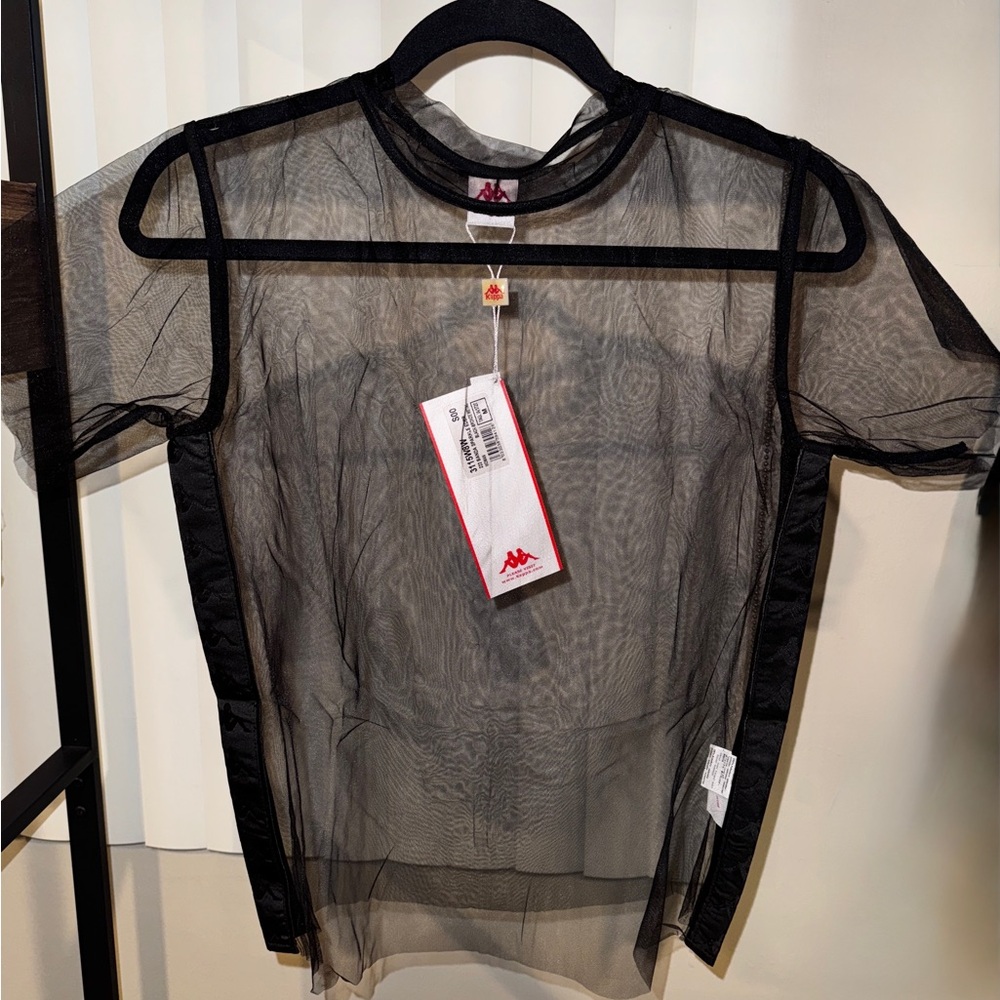 Kappa Black Polyester Mesh Shirt